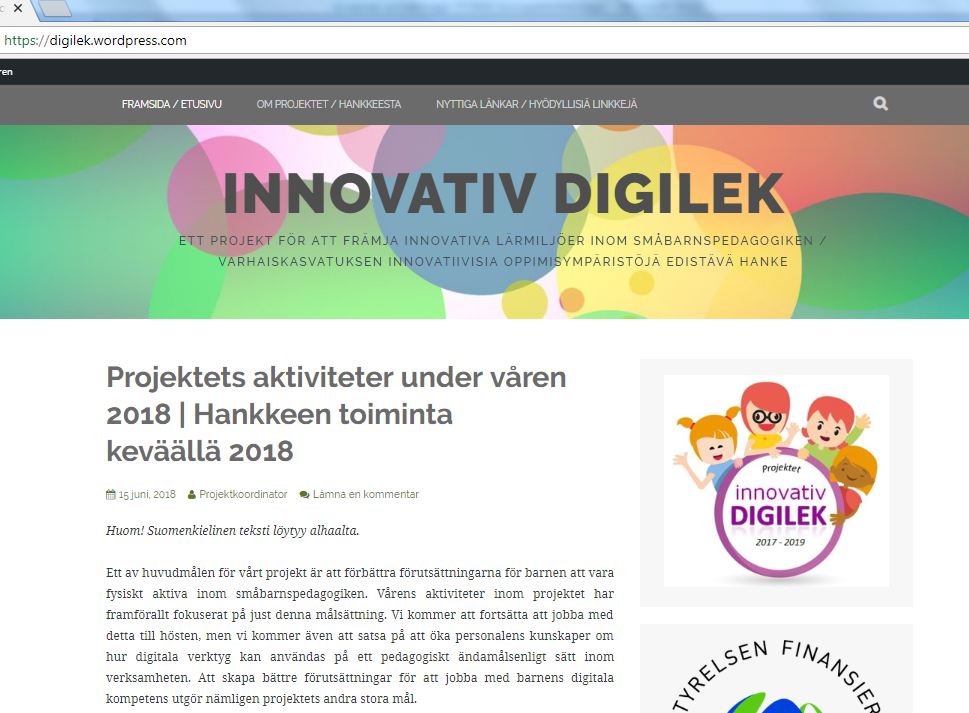 Projektets blogg